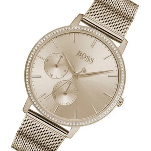 Hugo Boss 1502519 Infinity Carnation Gold Dial Gold Mesh Bracelet Watch for Women Hugo Boss