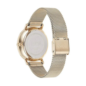 Hugo Boss 1502520 Infinity Gold Dial Gold Mesh Bracelet Watch for Women Hugo Boss