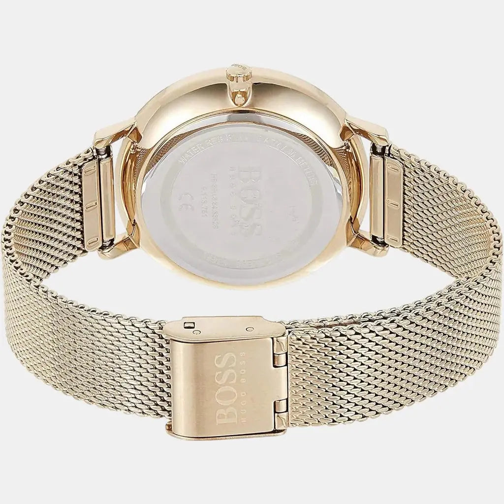 Hugo Boss 1502520 Infinity Gold Dial Gold Mesh Bracelet Watch for Women Hugo Boss