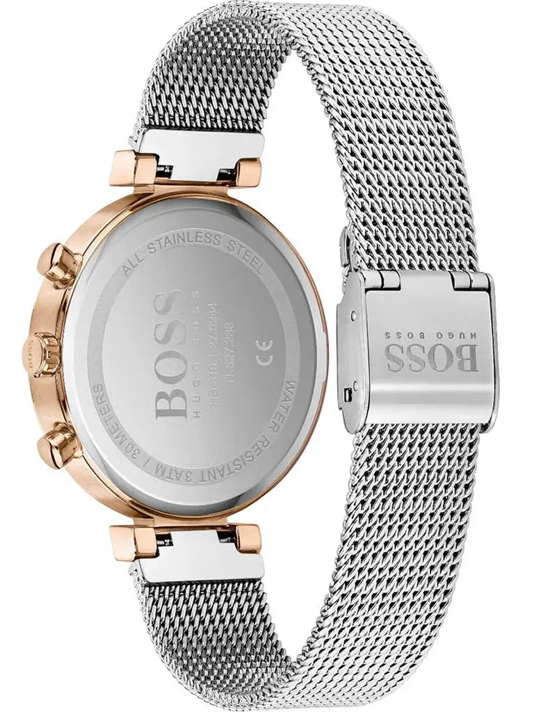 Hugo Boss 1502551 Flawless Silver Dial Silver Mesh Bracelet Watch for Women Hugo Boss