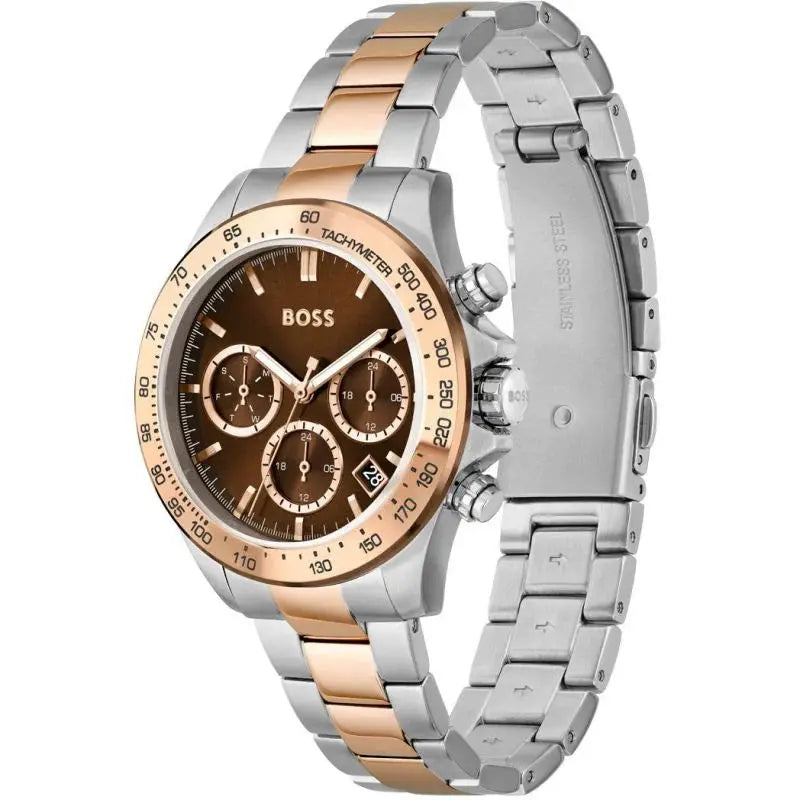 Hugo Boss 1502617 Novia Brown Dial Two Tone Steel Strap Watch for Women Hugo Boss