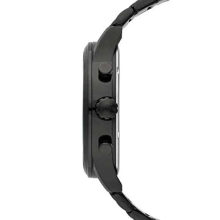 Hugo Boss 1513180 Chronograph Black Dial Black Steel Strap Watch for Men Hugo Boss