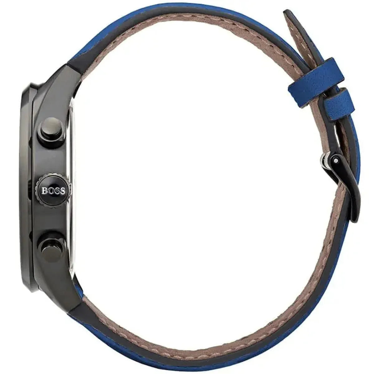 Hugo Boss 1513563 Grand Prix Chronograph Black Dial Blue Leather Strap Watch for Men Hugo Boss