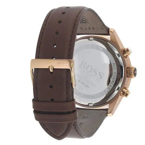 Hugo Boss 1513605 Grand Prix Brown Dial Brown Leather Strap Watch for Men Hugo Boss