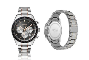 Hugo Boss 1513634 Trophy Chronograph Grey Dial Silver Steel Strap Watch for Men Hugo Boss