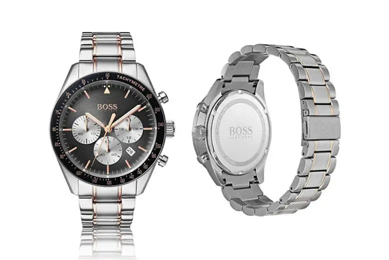 Hugo Boss 1513634 Trophy Chronograph Grey Dial Silver Steel Strap Watch for Men Hugo Boss