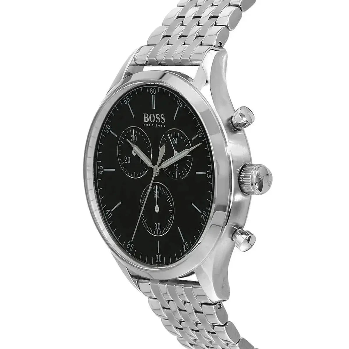 Hugo Boss 1513652 Companion Black Dial Silver Steel Strap Watch for Men Hugo Boss