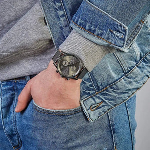 Hugo Boss 1513674 Navigator Grey Dial Grey Mesh Bracelet Watch for Men Hugo Boss