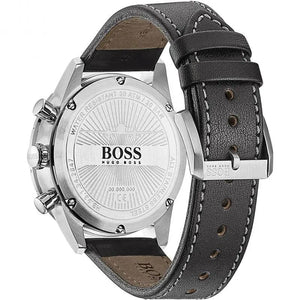 Hugo Boss 1513770 Aero Chronograph Black Dial Black Leather Strap Watch for Men Hugo Boss