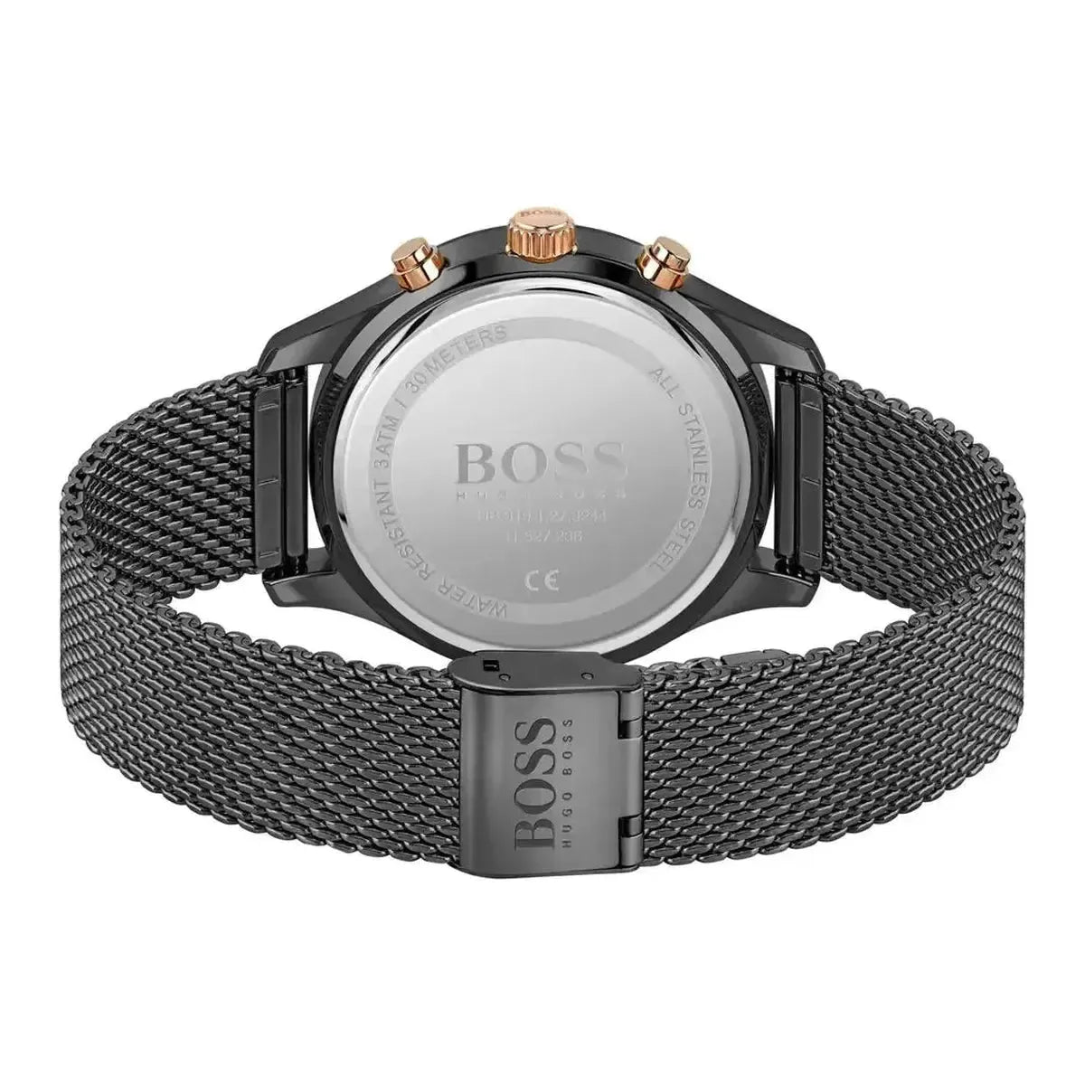 Hugo Boss 1513811 Associate Black Dial Black Mesh Bracelet Watch for Men Hugo Boss