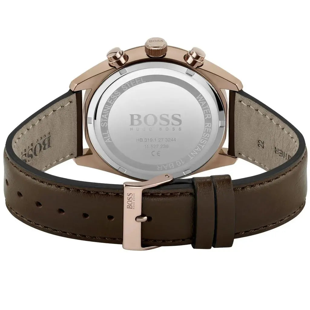 Hugo Boss 1513817 Champion Blue Dial Brown Leather Strap Watch for Men Hugo Boss