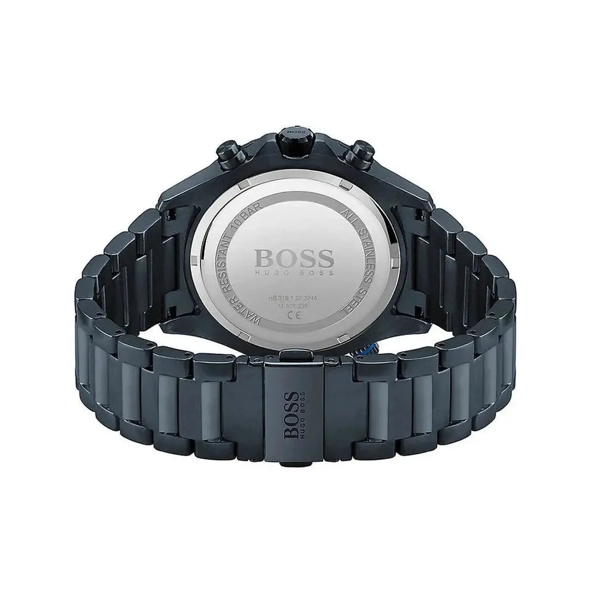 Hugo Boss 1513824 Globetrotter Black Dial Black Steel Strap Watch for Men Hugo Boss