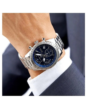 Hugo Boss 1513582 Talent Blue Dial Silver Steel Strap Watch for Men Hugo Boss