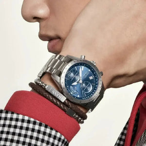 Hugo Boss 1513850 Pilot Blue Dial Silver Steel Strap Watch for Men Hugo Boss