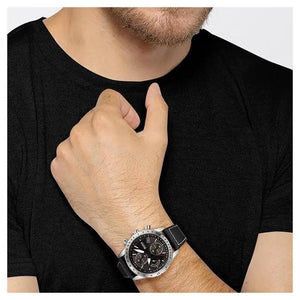 Hugo Boss 1513853 Pilot Edition Black Dial Black Leather Strap Watch for Men Hugo Boss