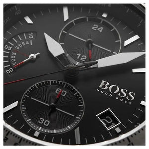 Hugo Boss 1513853 Pilot Edition Black Dial Black Leather Strap Watch for Men Hugo Boss