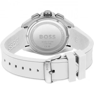 Hugo Boss 1513948 Volane Grey Dial White SIlicone Strap Watch for Men Hugo Boss