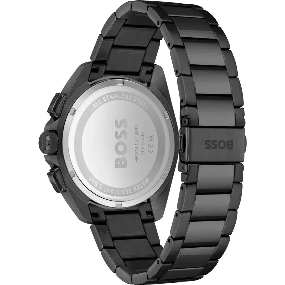 Hugo Boss 1513950 Volane Black Dial Black Steel Strap Watch for Men Hugo Boss