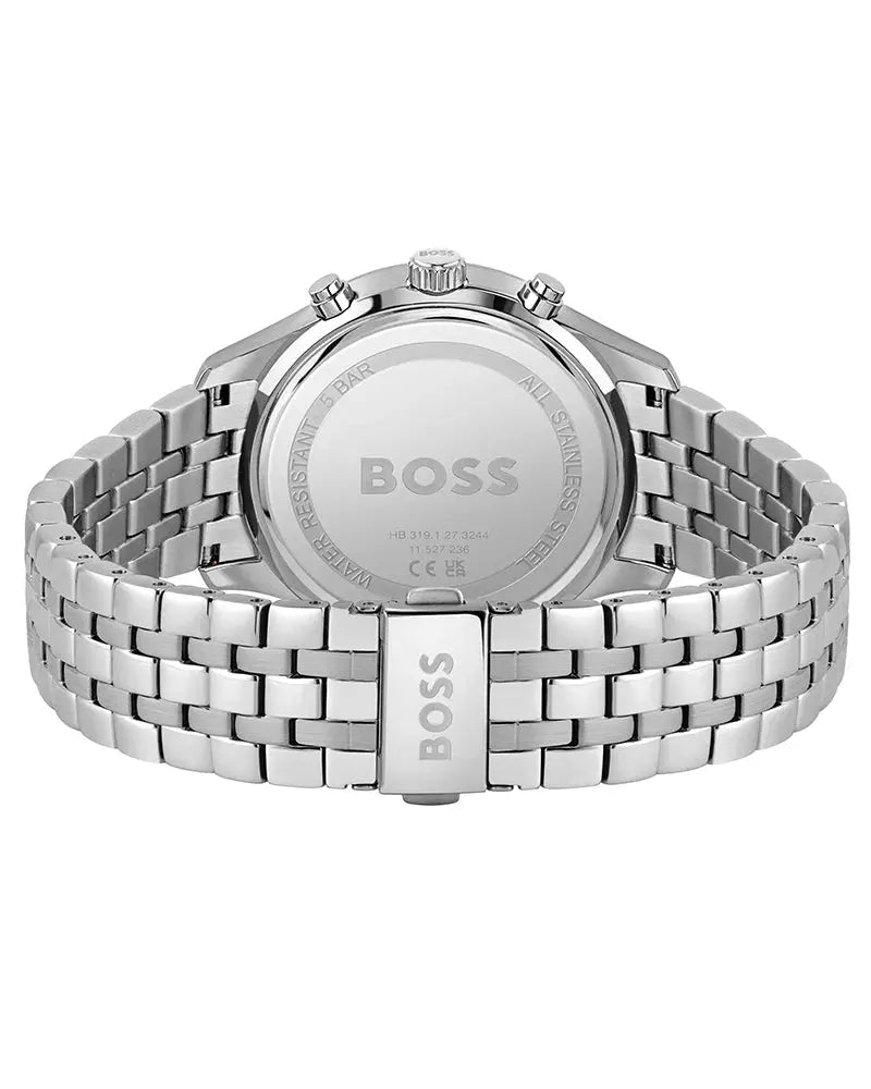 Hugo Boss 1513975 Associate Green Dial Silver Steel Strap Watch for Men Hugo Boss
