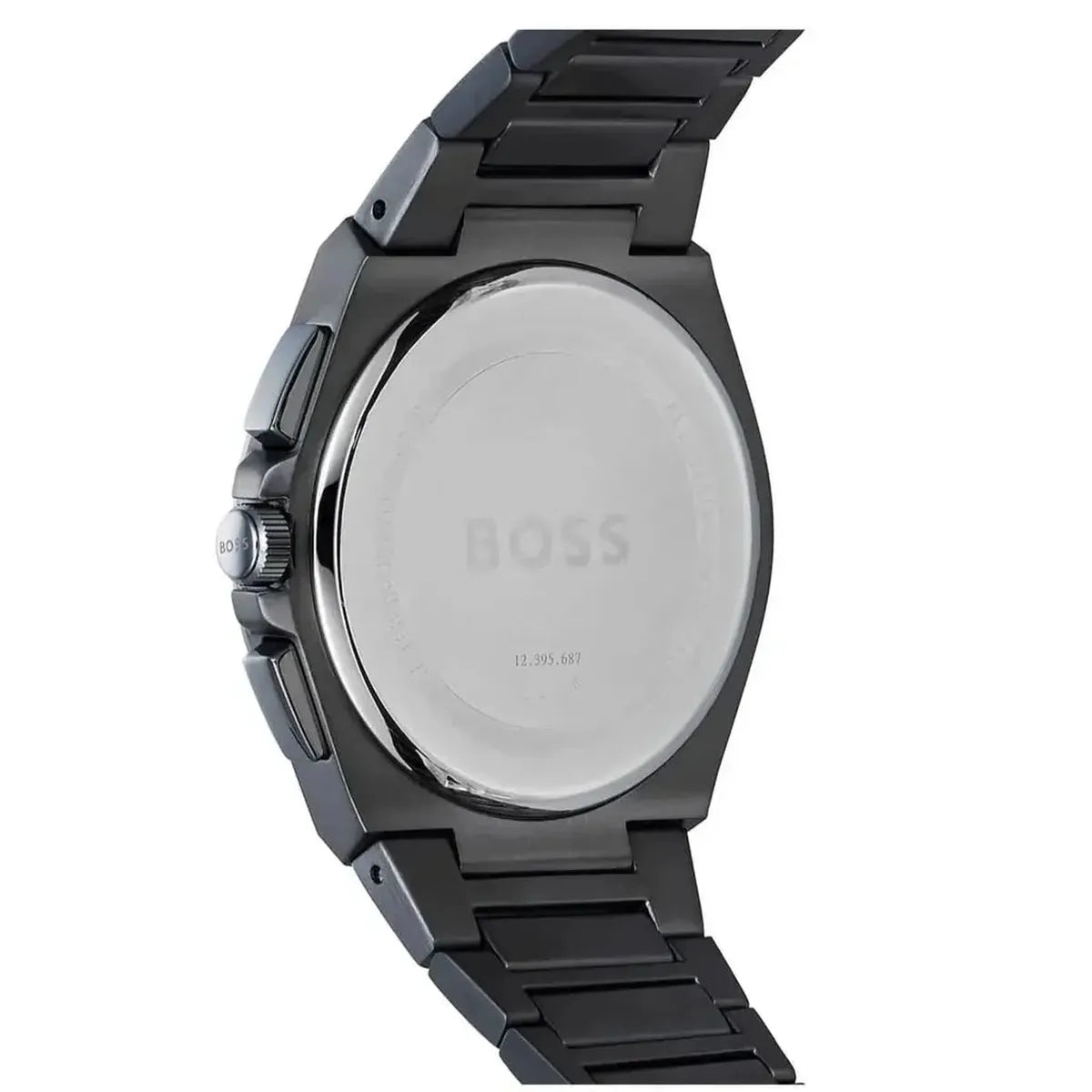 Hugo Boss 1513996 Steer Chronograph Quartz Grey Dial Grey Steel Strap Watch For Men Hugo Boss