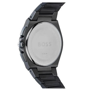 Hugo Boss 1513996 Steer Chronograph Quartz Grey Dial Grey Steel Strap Watch For Men Hugo Boss