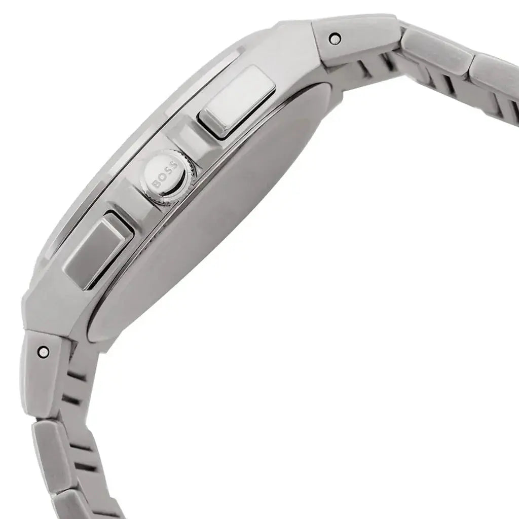 Hugo Boss 1514048 Steer Chronograph Blue Dial Silver Steel Strap Watch For Men Hugo Boss