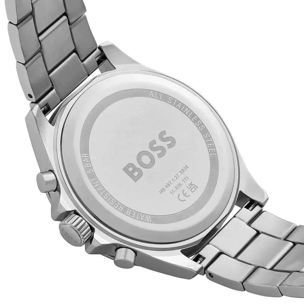 Hugo Boss 1514108 Troper Chronograph Black Dial Silver Steel Strap Watch For Men Hugo Boss