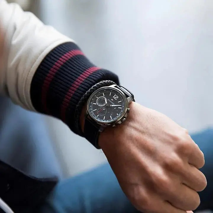 Tommy Hilfiger 1791533 London Chronograph Grey Dial Black Leather Strap Watch for Men Tommy Hilfiger