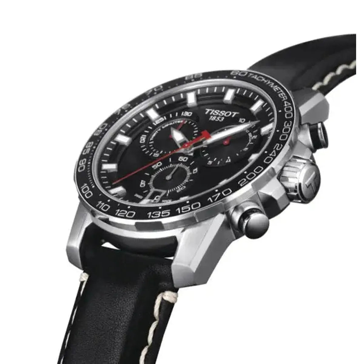 Tissot T125.617.16.051.00 Supersport Chrono Black Dial Black Leather Strap Watch for Men Tissot