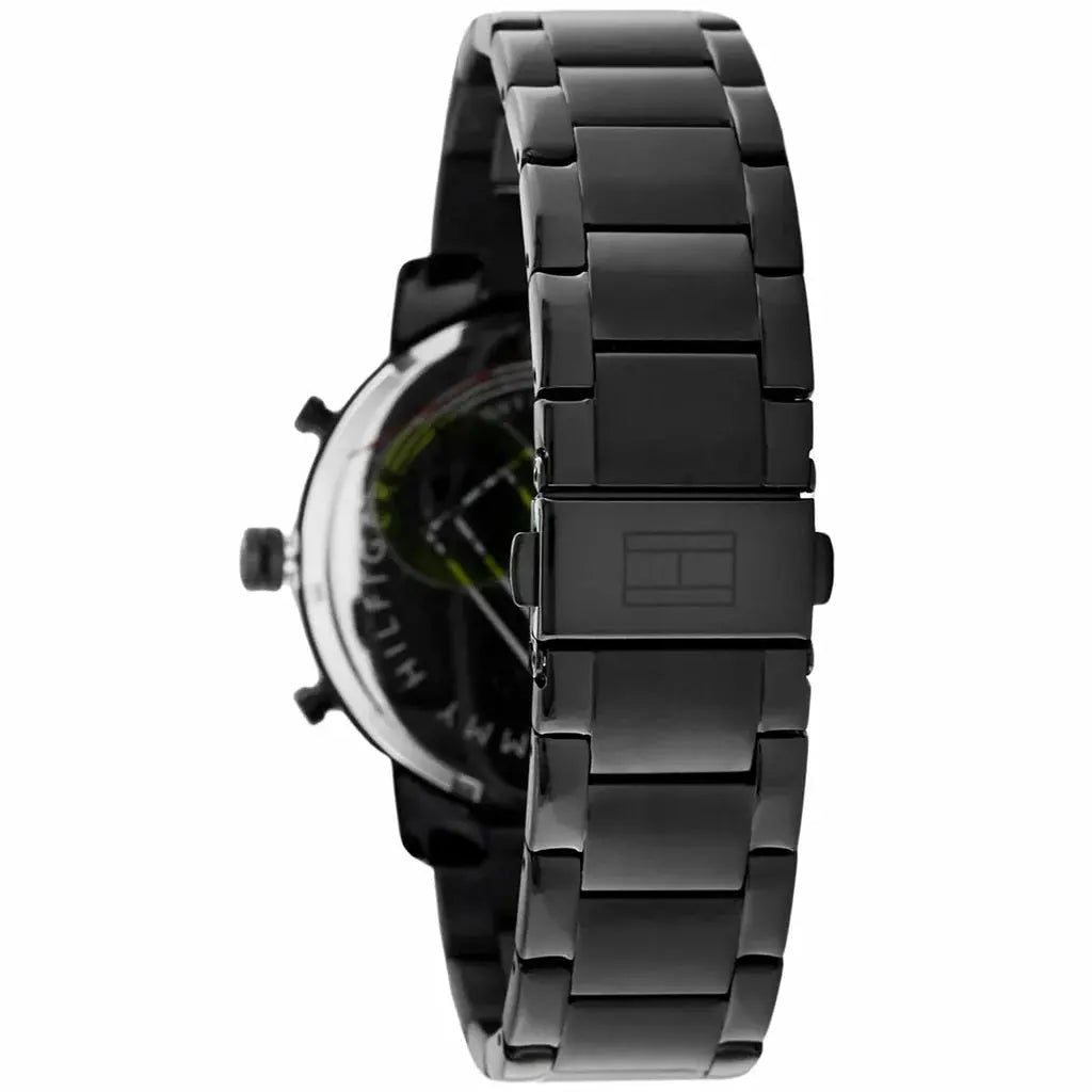 Tommy Hilfiger 1710410 Evan Chronograph Quartz Black Dial Black Steel Strap Watch For Men Tommy Hilfiger