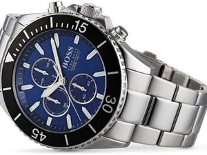 Hugo Boss 1513704 Ocean Edition Chronograph Blue Dial Silver Steel Strap Watch for Men Hugo Boss