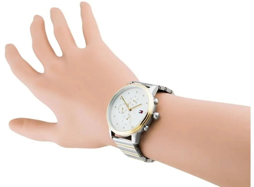 Tommy Hilfiger 1781908 Blake Silver Dial Two Tone Steel Strap Watch for Women Tommy Hilfiger