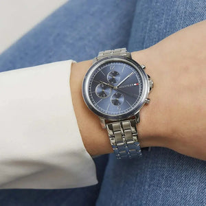 Tommy Hilfiger 1782188 Casual Quartz Blue Dial Silver Steel Strap Watch For Women Tommy Hilfiger