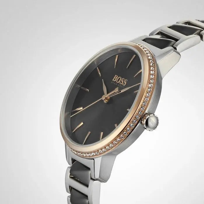 Hugo Boss 1502569 Signature Grey Dial Silver Steel Strap Watch for Women Hugo Boss