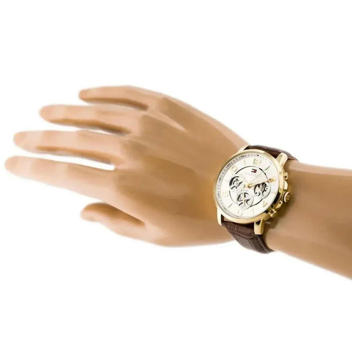 Tommy Hilfiger 1791291  Keagan Quartz Silver Dial Brown Leather Strap Watch for Men Tommy Hilfiger