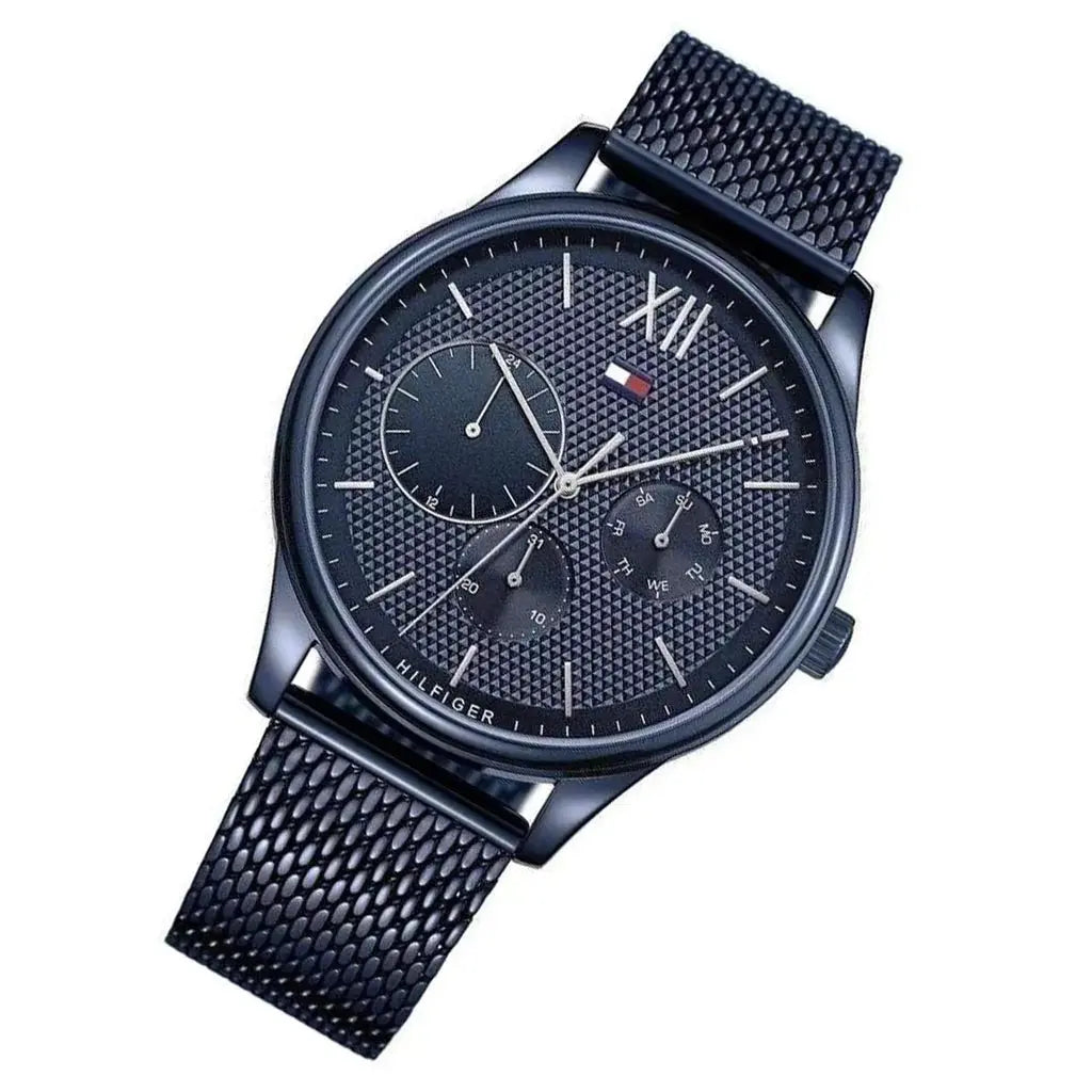 Tommy Hilfiger 1791421 Damon Quartz Blue Dial Blue Mesh Bracelet Watch for Men Tommy Hilfiger