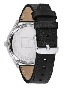 Tommy Hilfiger 1791641 Spencer Skeleton Black Dial Black Leather Strap Watch for Men Tommy Hilfiger
