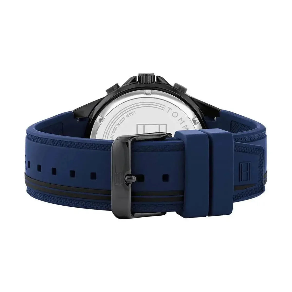 Tommy Hilfiger 1791860 Aiden Chronograph Blue Dial Blue Silicone Strap Watch For Men Tommy Hilfiger