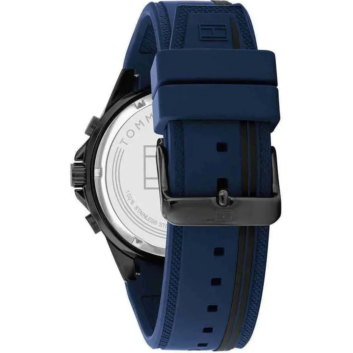 Tommy Hilfiger 1791860 Aiden Chronograph Blue Dial Blue Silicone Strap Watch For Men Tommy Hilfiger