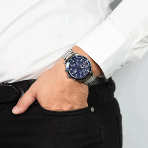 Tommy Hilfiger 1791949 Jimmy Chronograph Quartz Blue Dial Silver Steel Strap Watch For Men Tommy Hilfiger