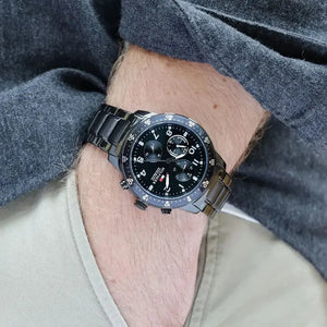 Tommy Hilfiger 1791951 Jimmy Chronograph Grey Dial Grey Steel Strap Watch For Men Tommy Hilfiger