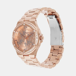 Michael Kors MK7405 Lennox Quartz Rose Gold Dial Rose Gold Steel Strap Watch For Women Michael Kros