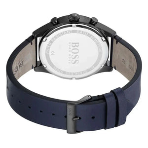 Hugo Boss 1513711 Pioneer Quartz Blue Dial Blue Leather Strap Watch For Men Hugo Boss