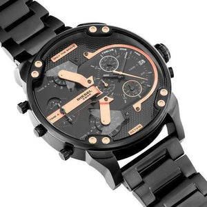 Diesel DZ7312 Big Daddy Chronograph Black Dial Black Steel Strap Watch For Men Diesel