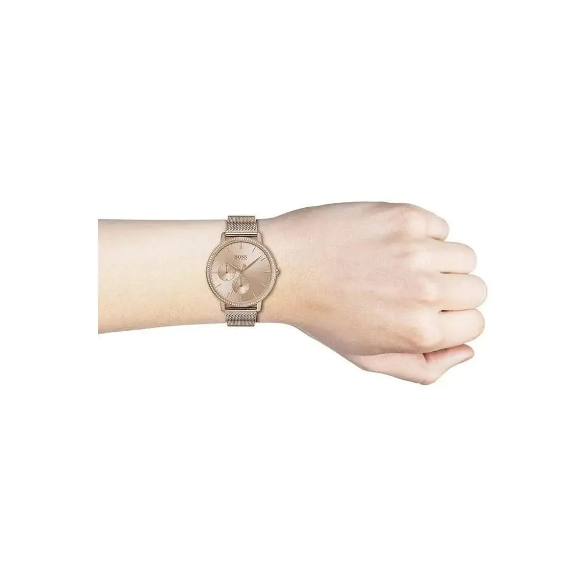 Hugo Boss 1502519 Infinity Carnation Gold Dial Gold Mesh Bracelet Watch for Women Hugo Boss