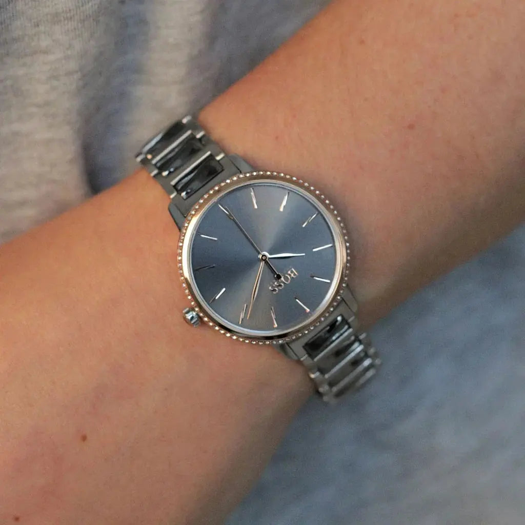 Hugo Boss 1502569 Signature Grey Dial Silver Steel Strap Watch for Women Hugo Boss