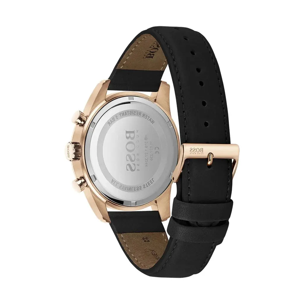 Hugo Boss 1513783 Skymaster Chronograph Blue Dial Black Leather Strap Watch for Men Hugo Boss