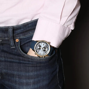 Hugo Boss 1513822 Globetrotter Blue Dial Blue Silicone Strap Watch for Men Hugo Boss