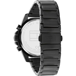 Tommy Hilfiger 1791935 Mason Chronograph Black Dial Black Steel Strap Watch For Men Tommy Hilfiger