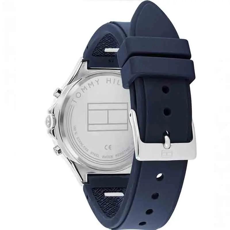 Tommy Hilfiger 1782281 Eve Chronograph Quartz Blue Dial Blue Rubber Strap Watch For Women Tommy Hilfiger